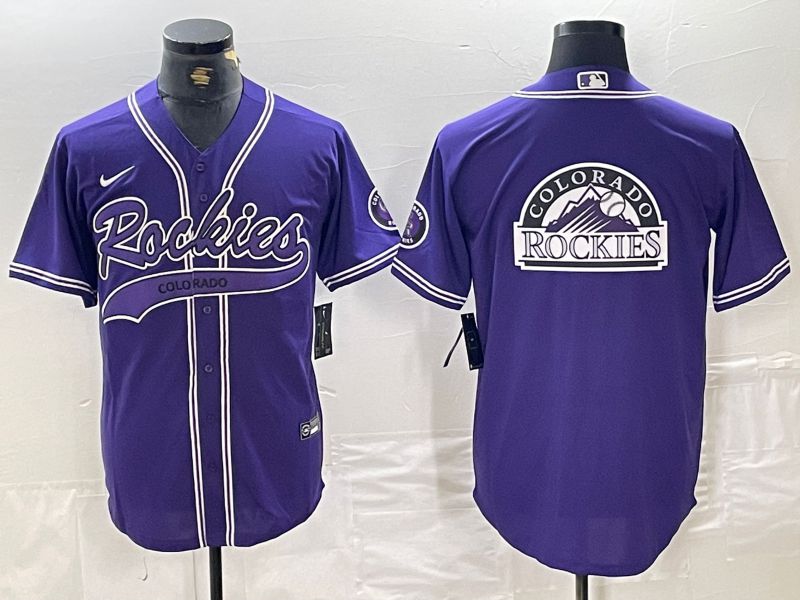 Men Colorado Rockies Blank Purple Joint name Nike 2024 MLB Jersey style 3->->MLB Jersey